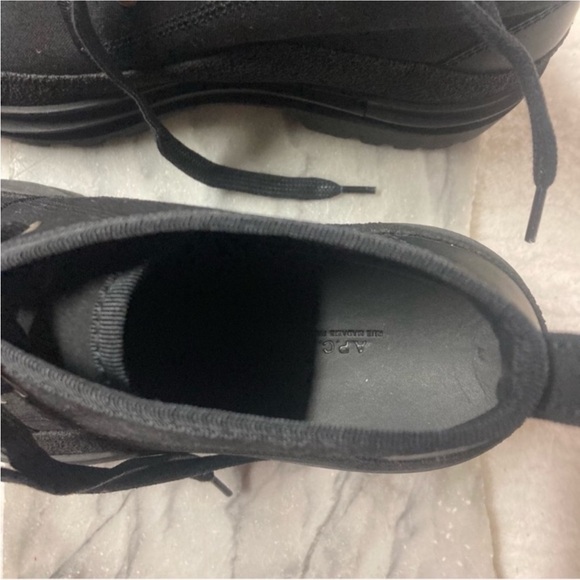 A.P.C Faustine Basse Ankle Boots Size 9 Shoes Lace Up Black Canvas New - Picture 6 of 14